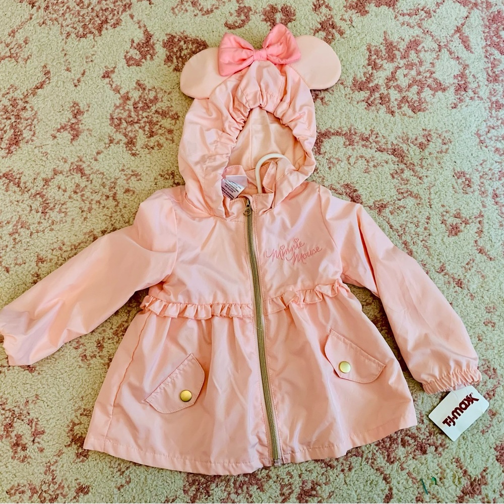 NWT Disney Minnie Mouse 3T Light Pink Raincoat